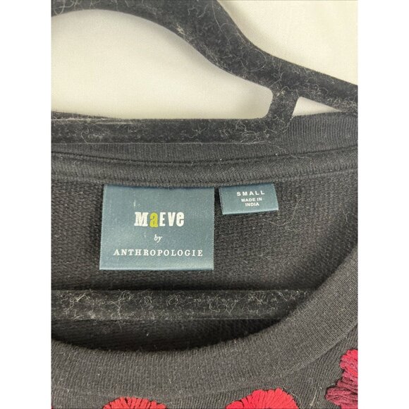Anthropologie Maeve Embroidered Floral Cotton Sweatshirt Womens Sizes S - Picture 3 of 9